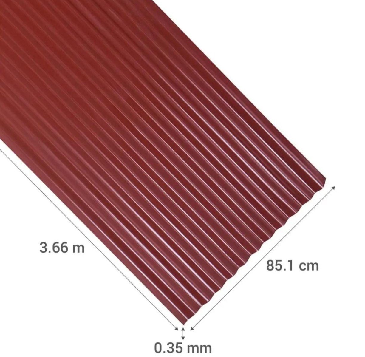 Zinc Acanalado 0.35mm x 0.851m x 3.66m Galvanizado