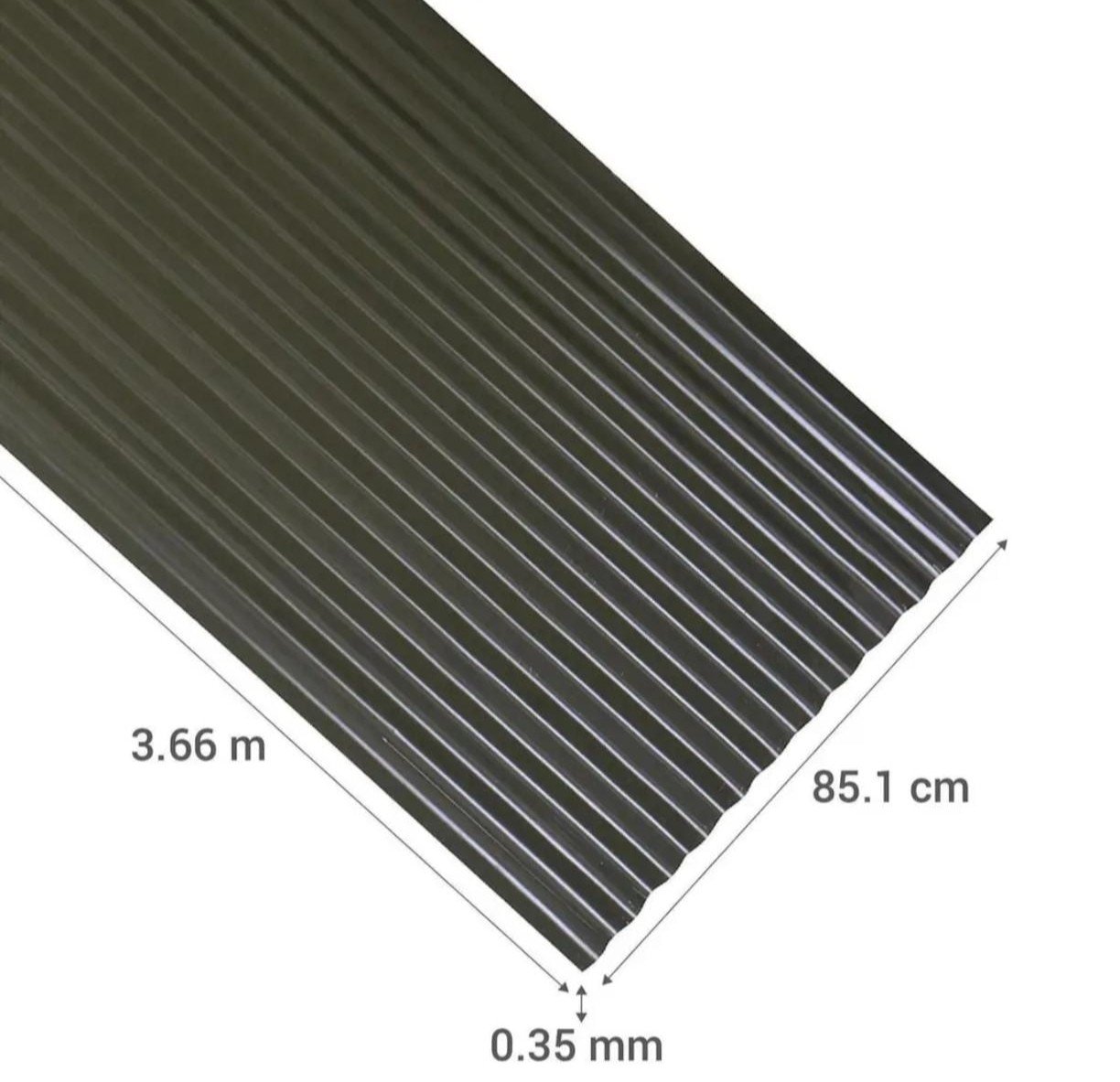 Zinc Acanalado 0.35mm x 0.851m x 3.66m Galvanizado