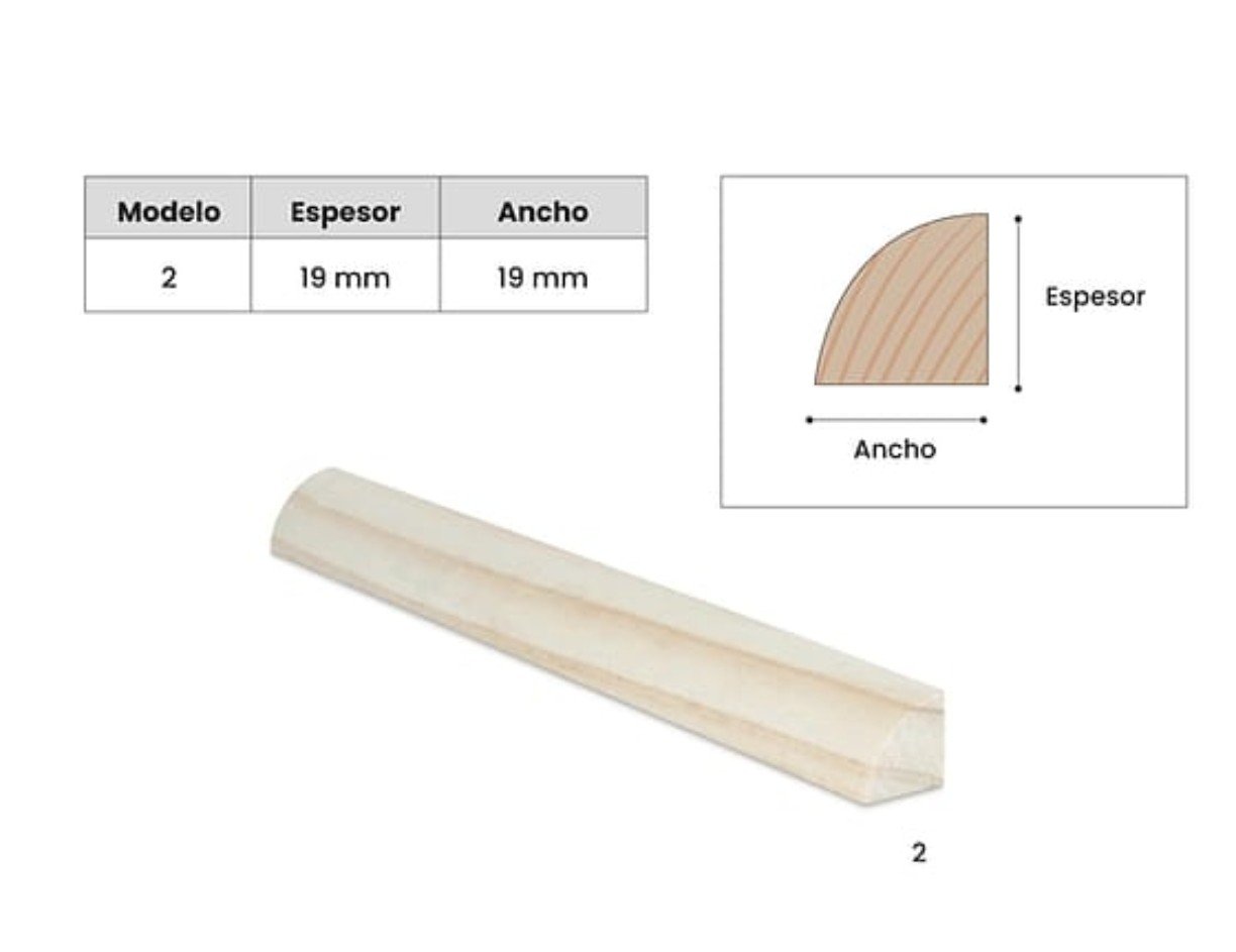 Moldura/Corniza Pino Finger varios x 3 metros