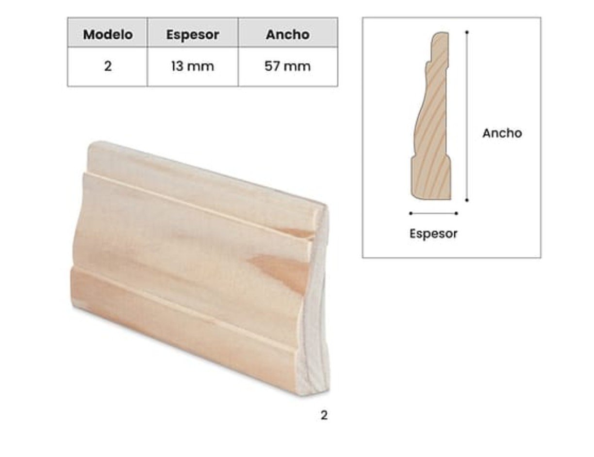 Pilastra Pino Finger 13 x 57mm x 3 metros